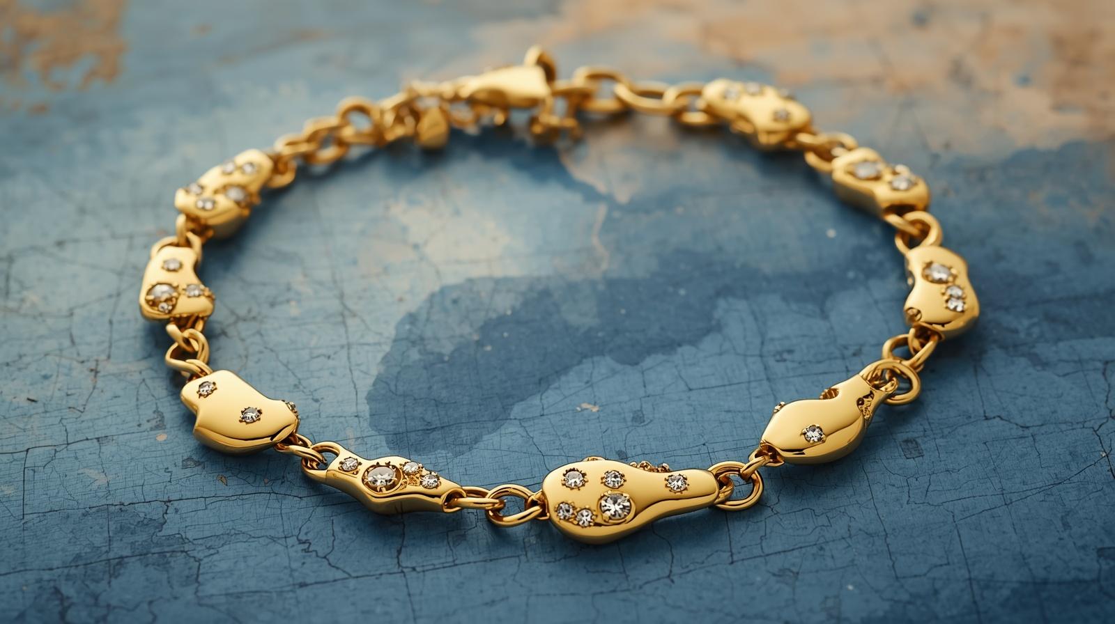 Gold Diamond Charm Bracelet