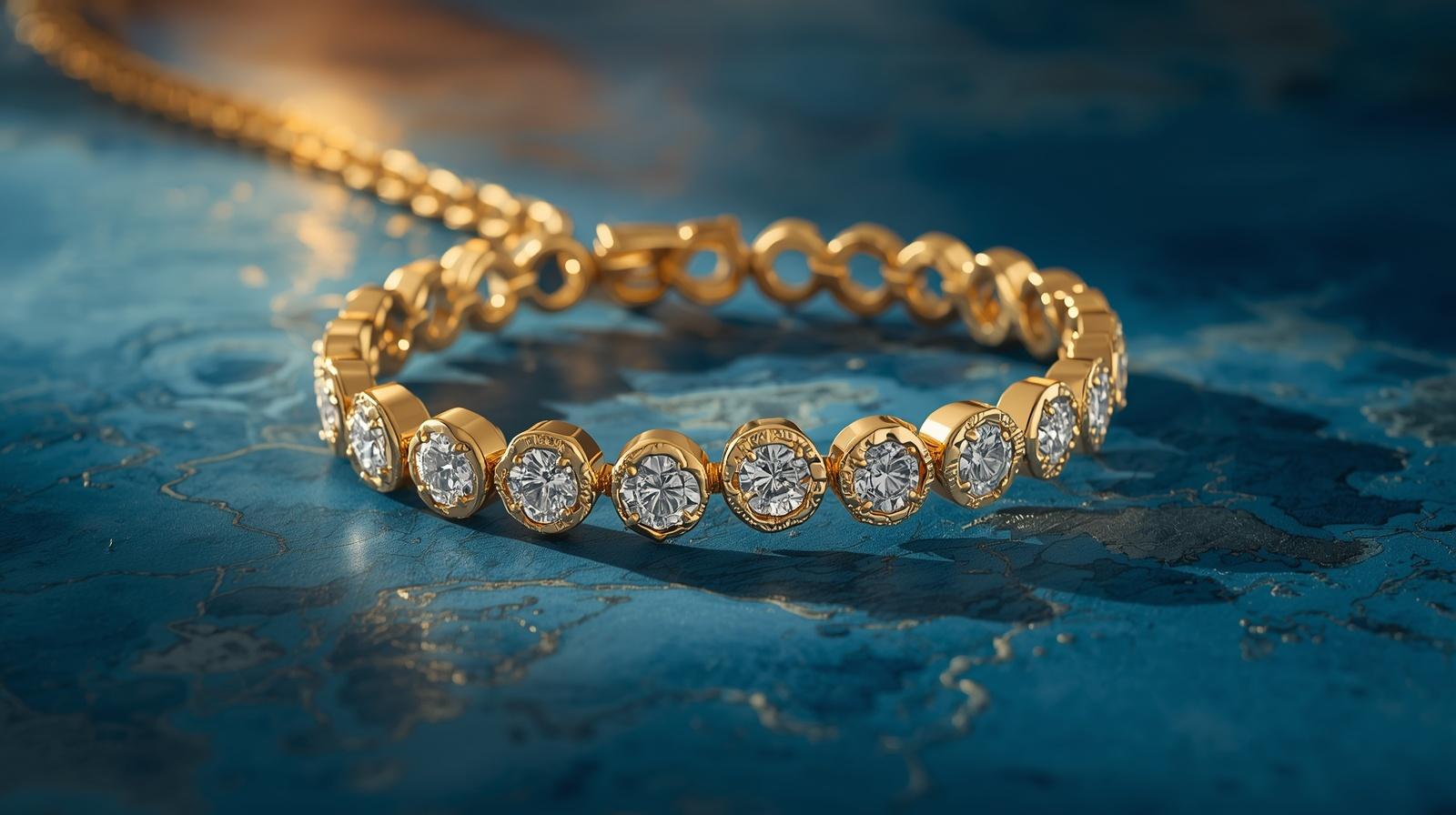 Gold Diamond Tennis Bracelet