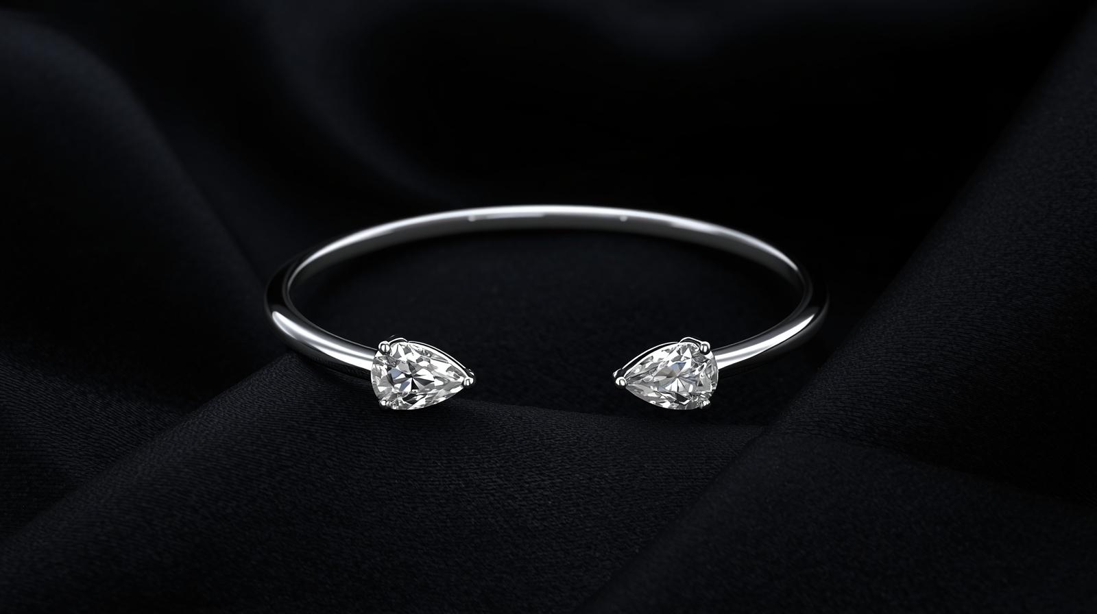 Platinum Cuff Bracelet · Pear