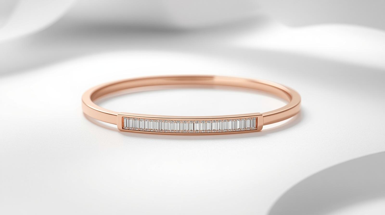 Rose Gold Bracelet · Baguette