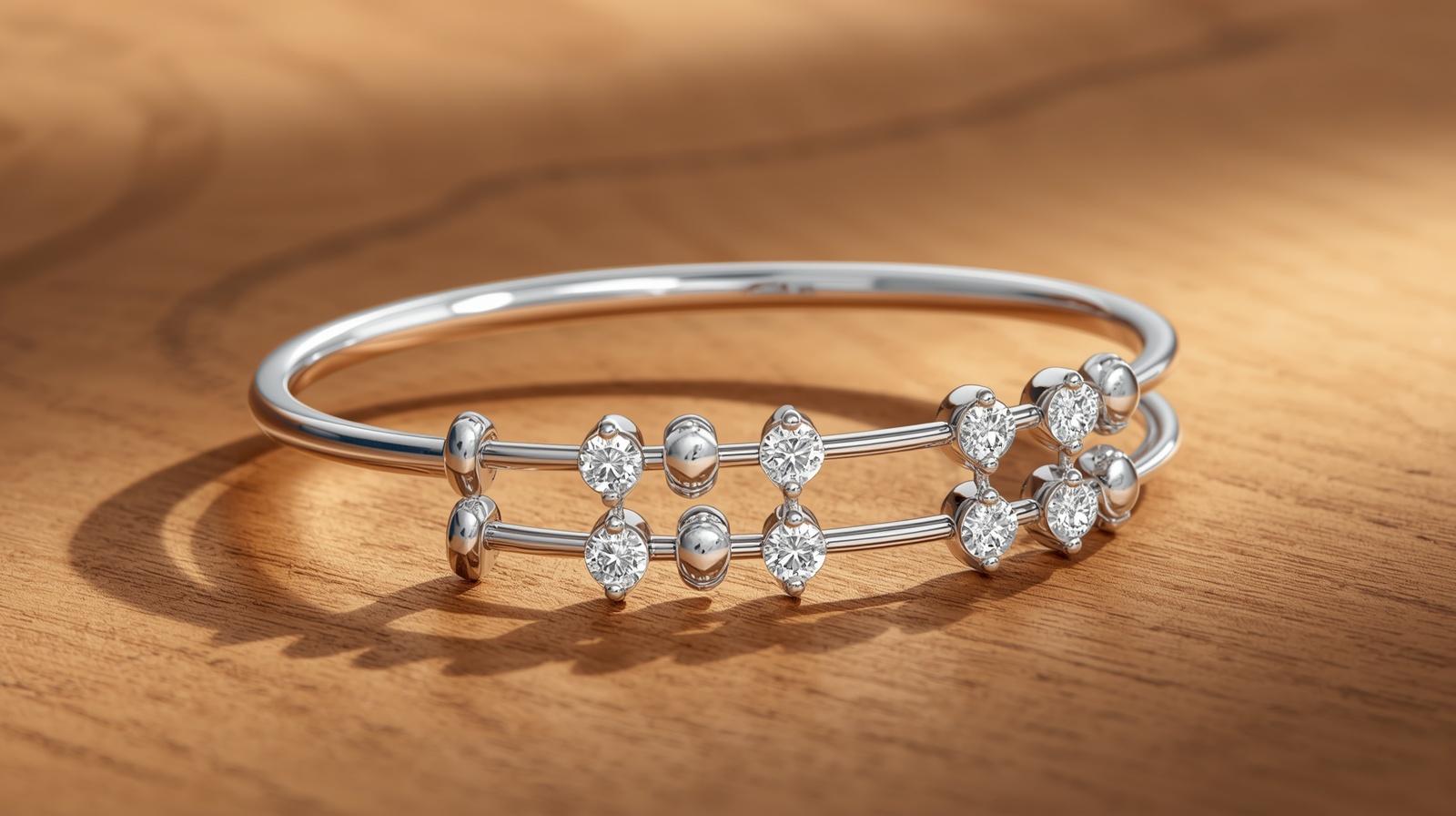 White Gold Abacus Bracelet · Round Brilliant