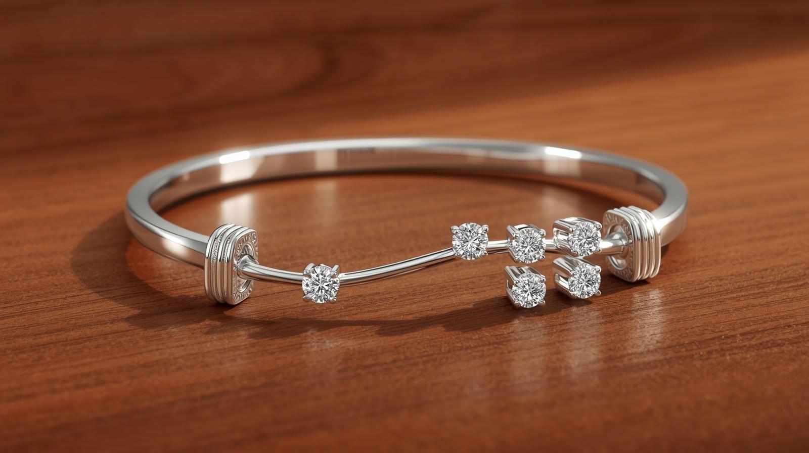 White Gold Abacus Bracelet · Oval