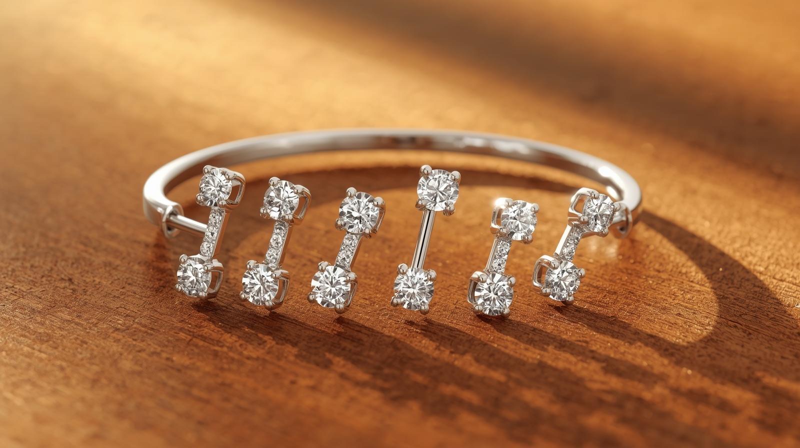 White Gold Designer Bracelet · Cushion