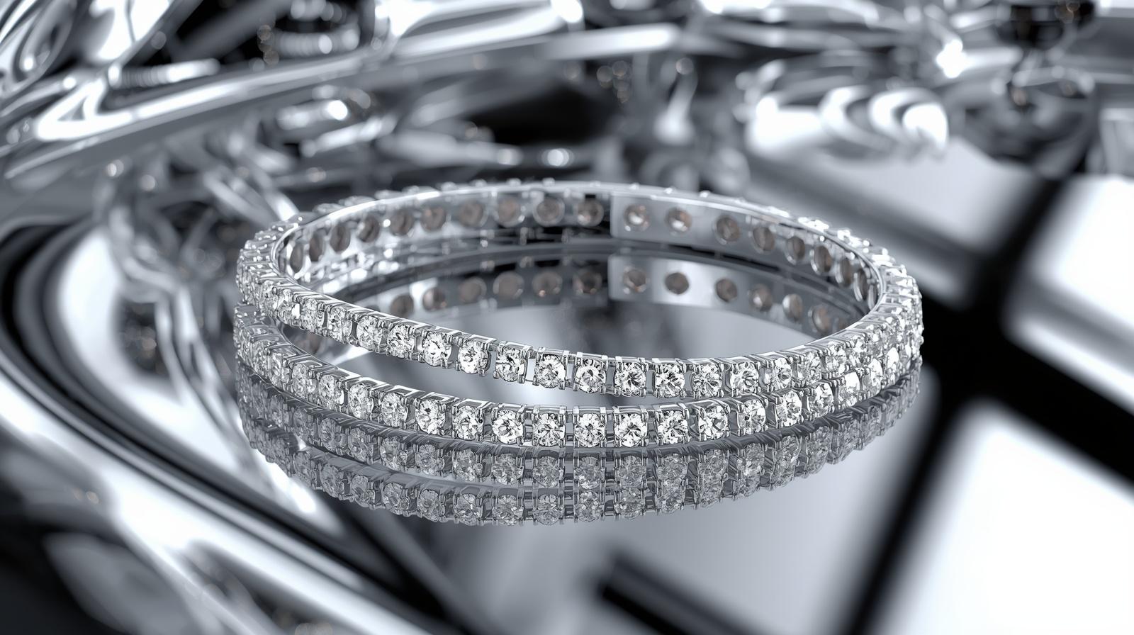 White Gold Wrap Bracelet · Oval