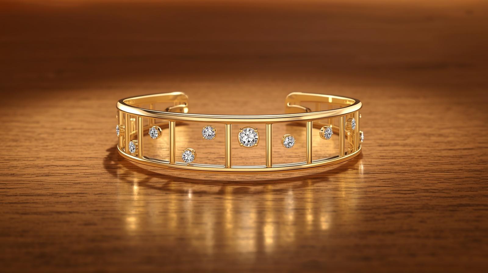 Yellow Gold Abacus Bracelet · Cushion