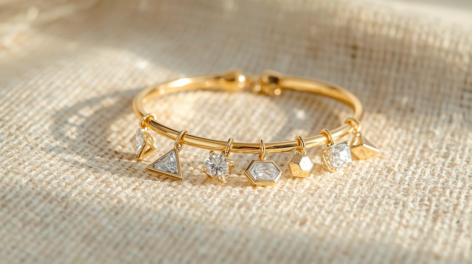 Yellow Gold Charm Bracelet · Princess