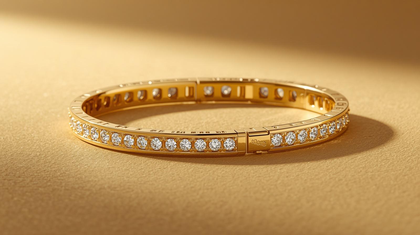 Yellow Gold Designer Bracelet · Cushion