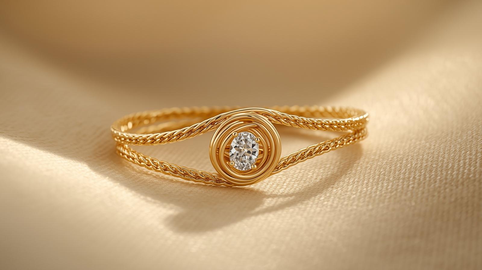 Yellow Gold Layered Bracelet · Oval