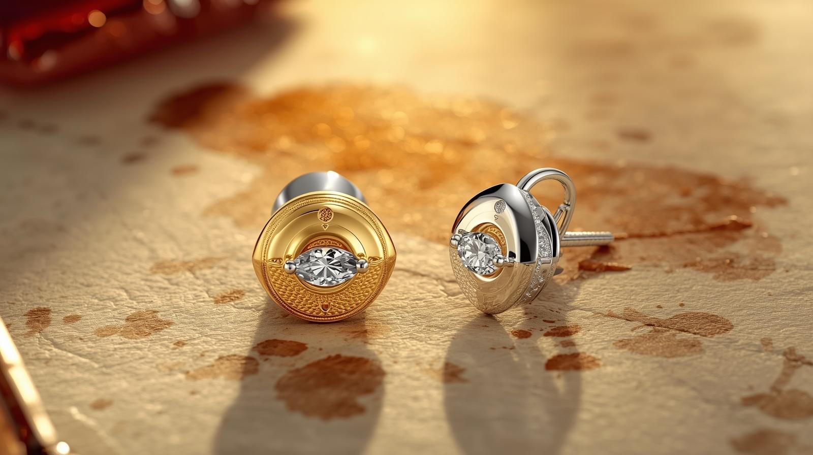 White Gold Fountain Pen Earring · 2ct Marquise