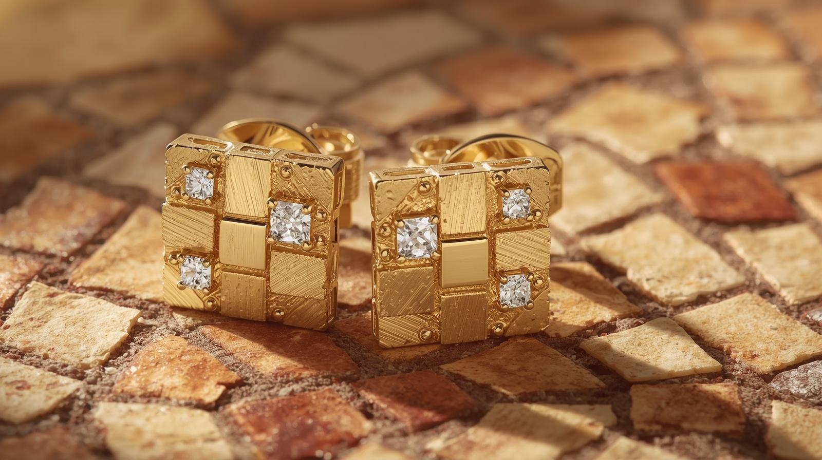 14K Yellow Gold Designer Earring