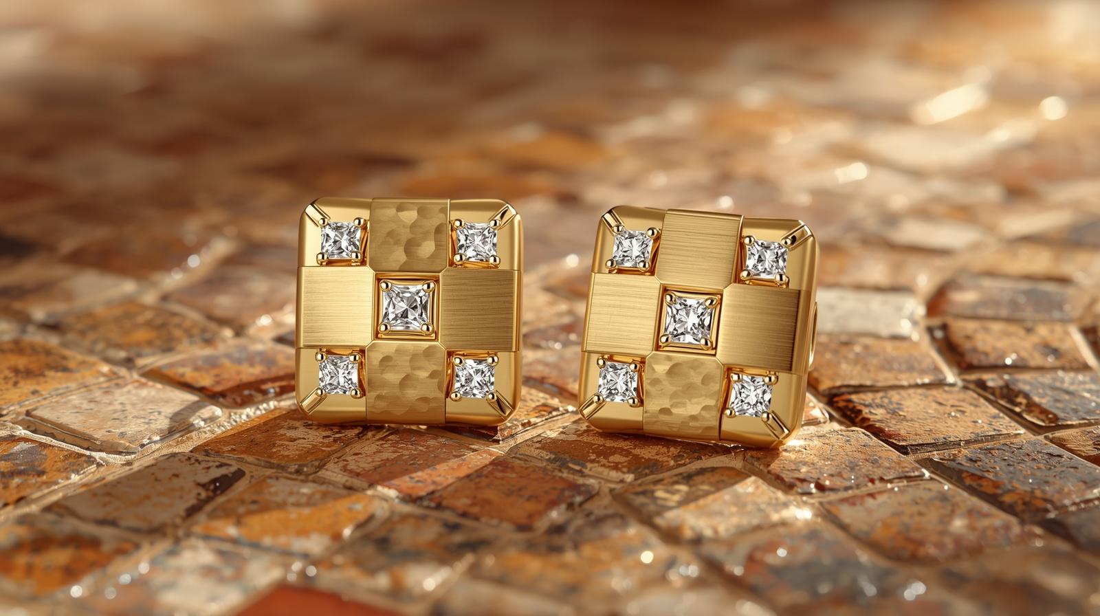 14K Yellow Gold Designer Earring