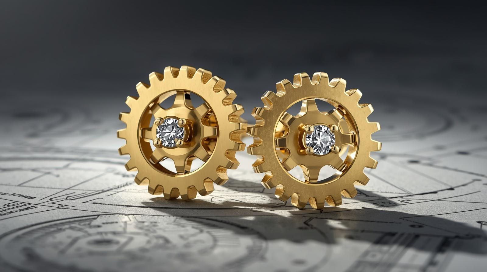14K Yellow Gold Designer Earring