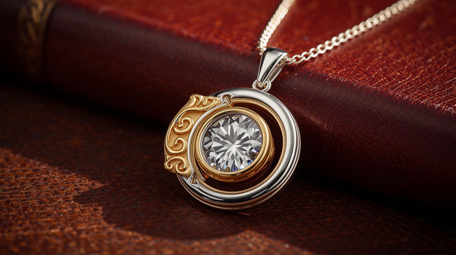 14K White Gold Pendant Necklace
