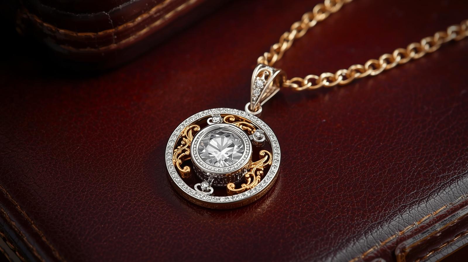 14K White Gold Pendant Necklace