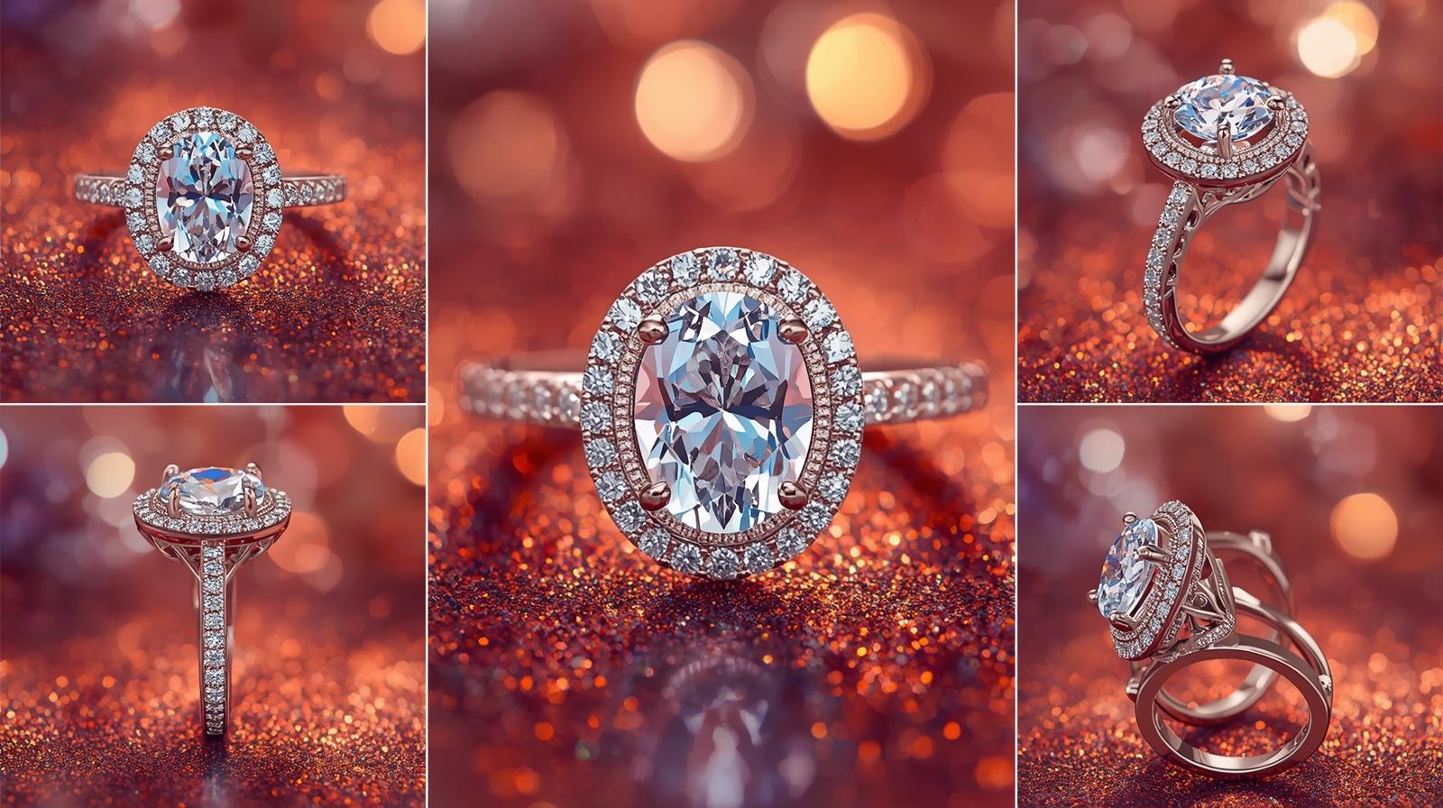 Elegant Halo Oval