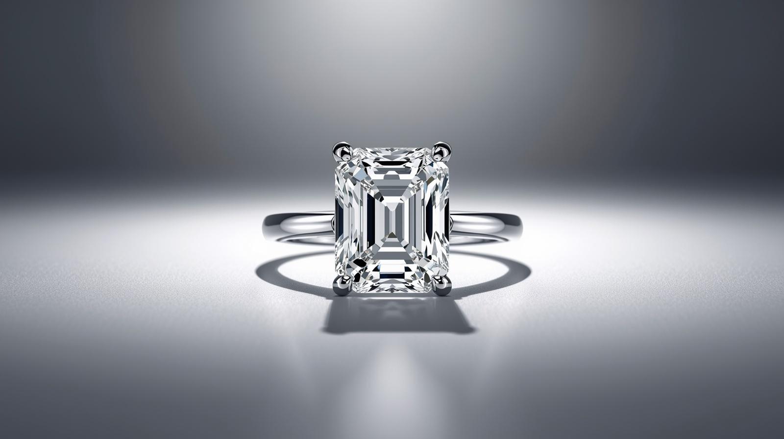 White Gold Radiant Cut Diamond Ring