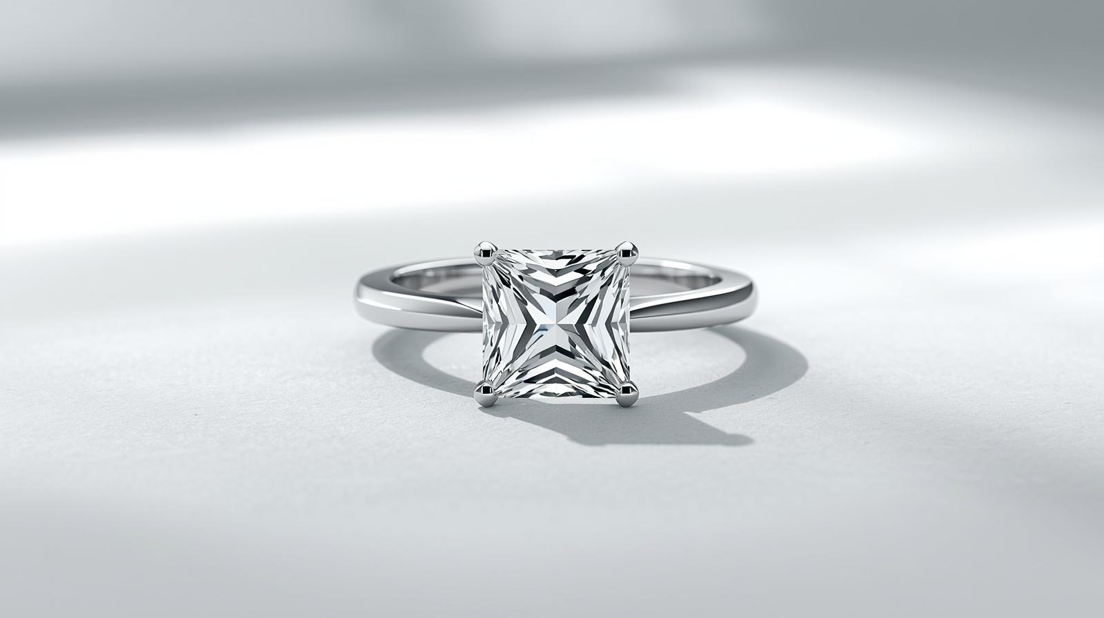 White Gold Princess Cut Diamond Ring