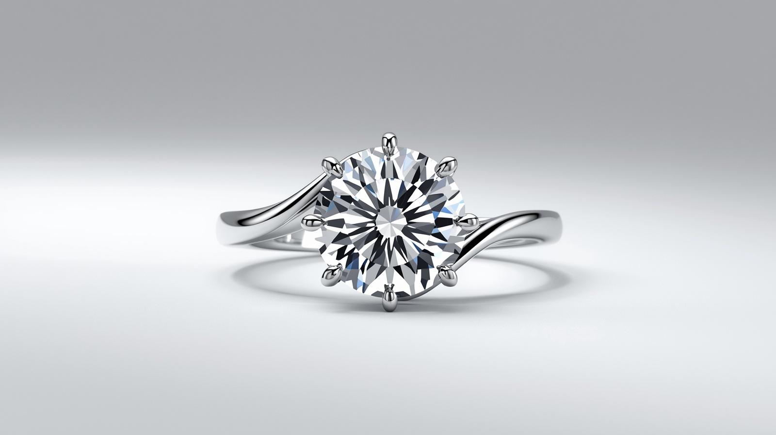 White Gold Round Cut Diamond Ring