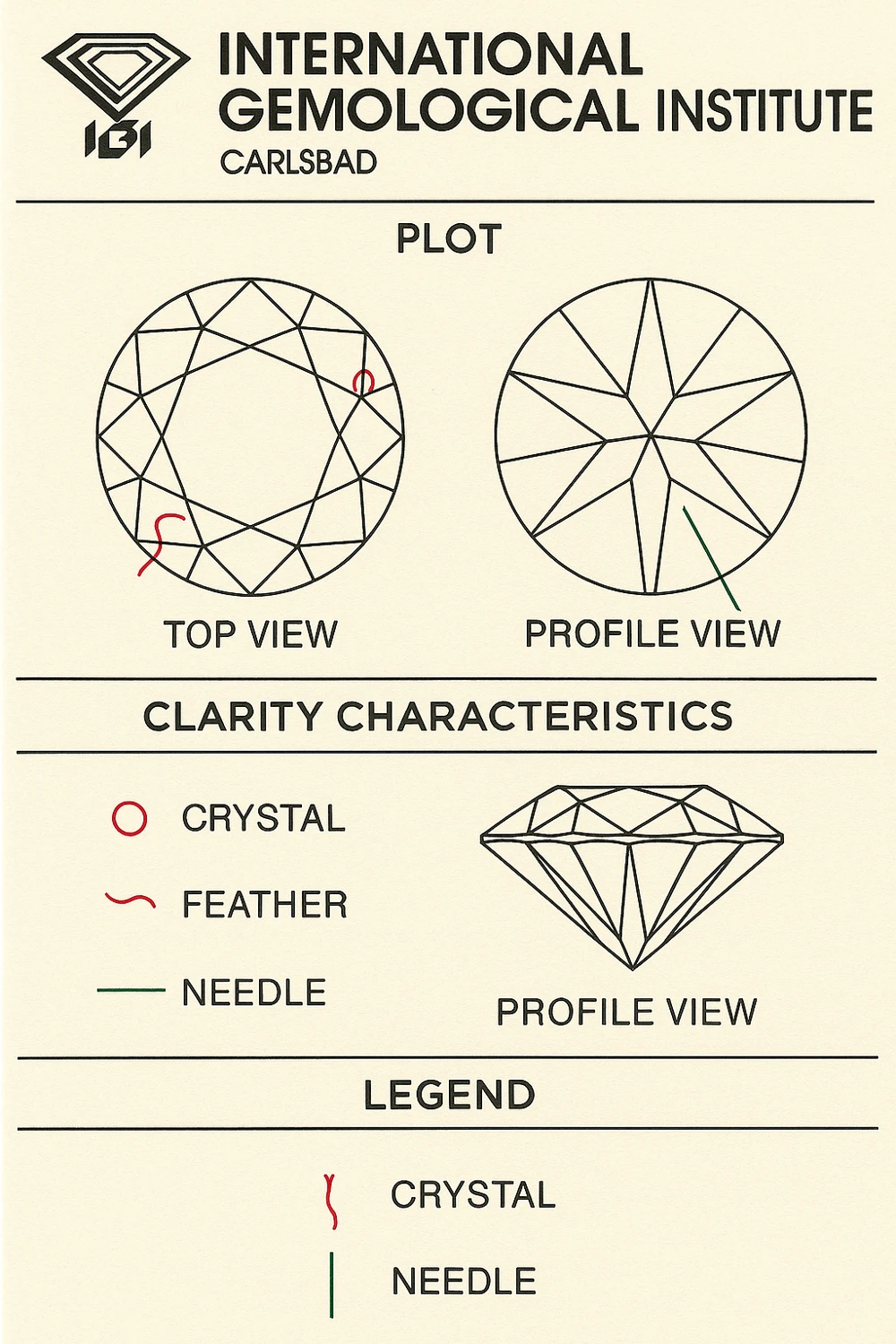 Clarity plot on the back of an IGI report