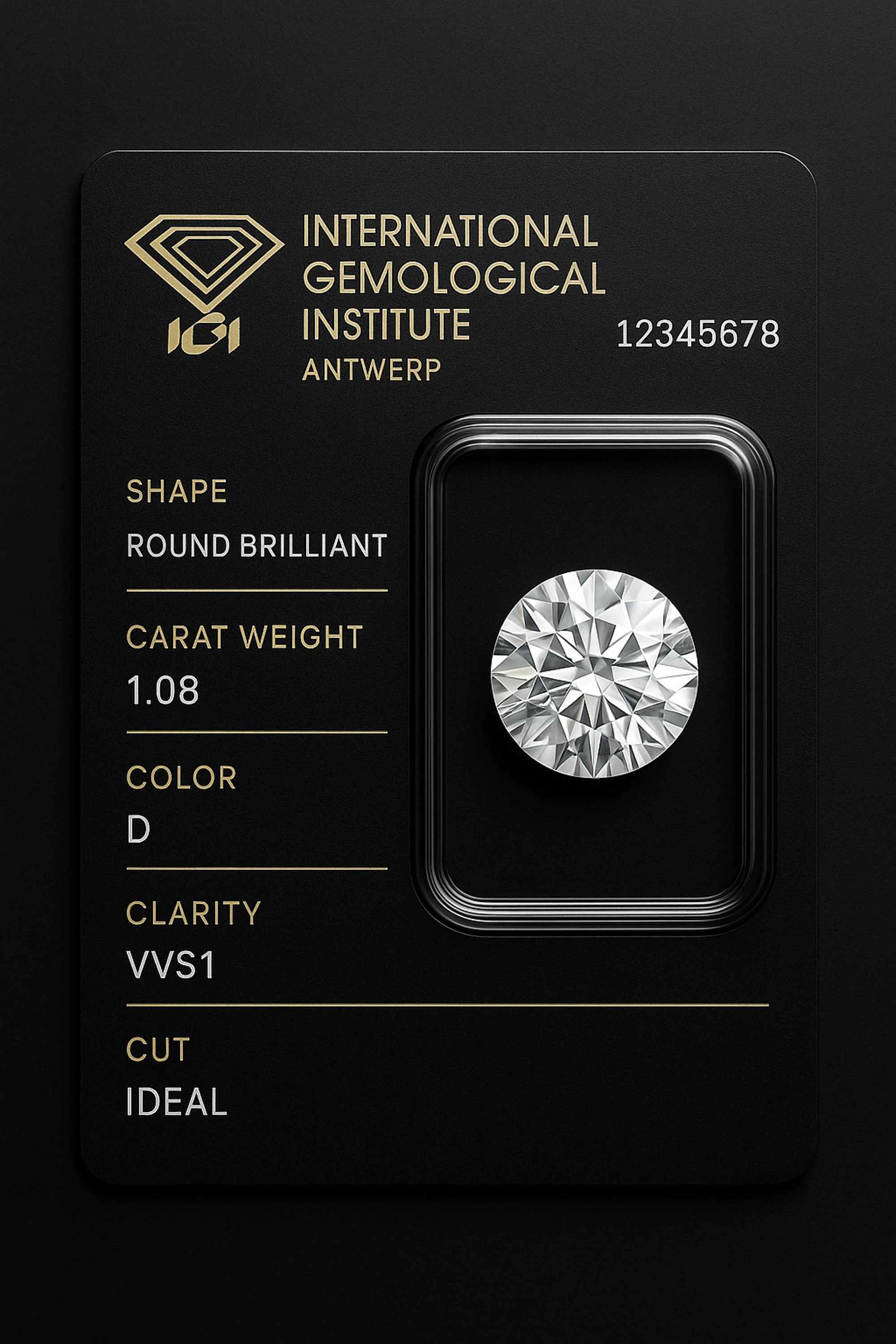 IGI Certificate Close-up