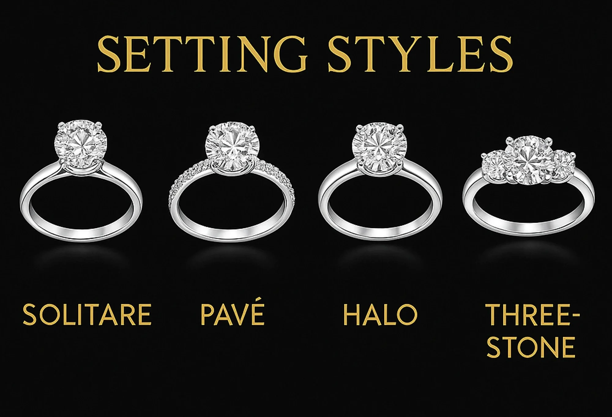 Ring Setting Styles with Different Diamond Shapes