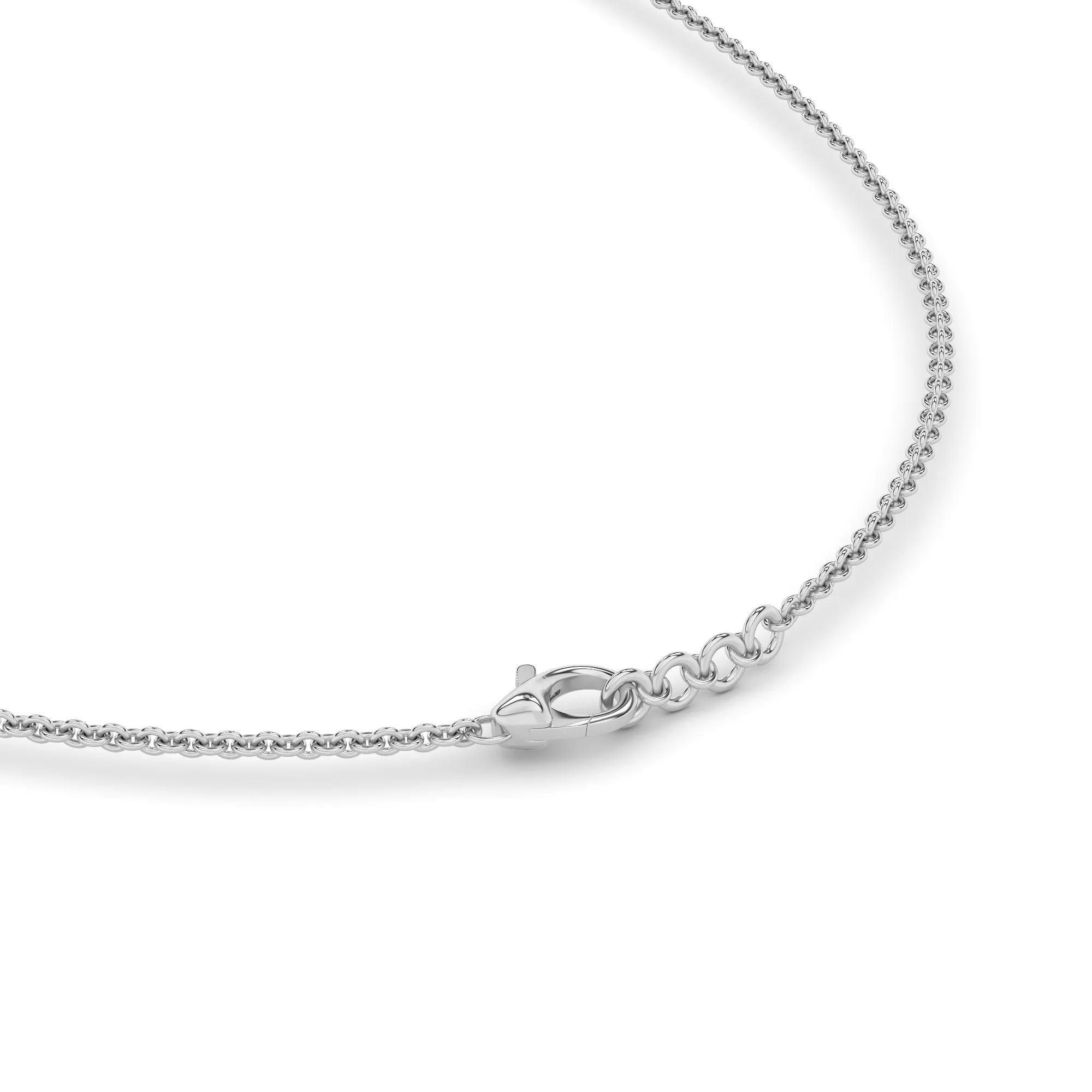 Esencia del Silencio lab grown diamond necklace, detail of the round diamond