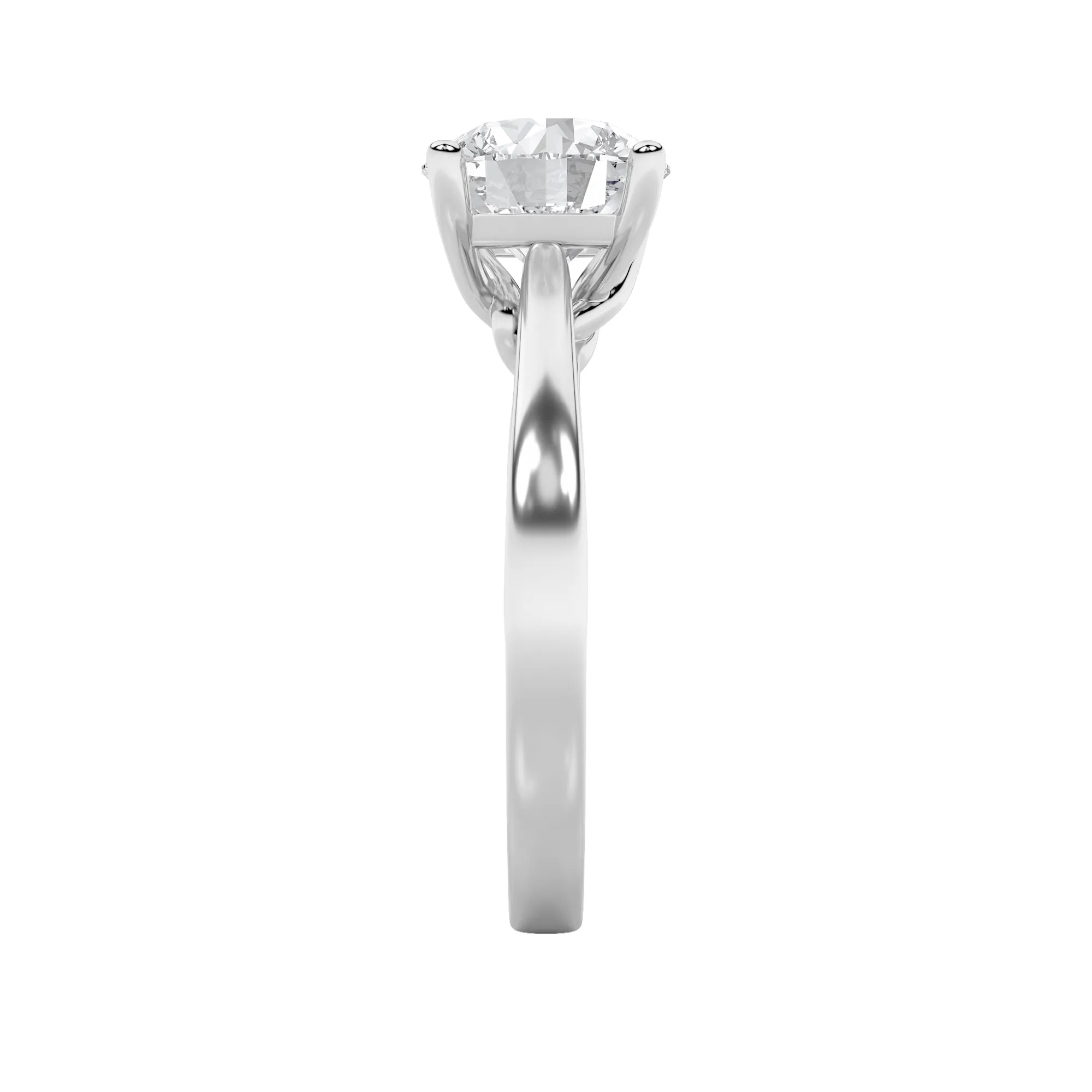 Orilla del Tiempo lab grown diamond ring, detail of the round diamond
