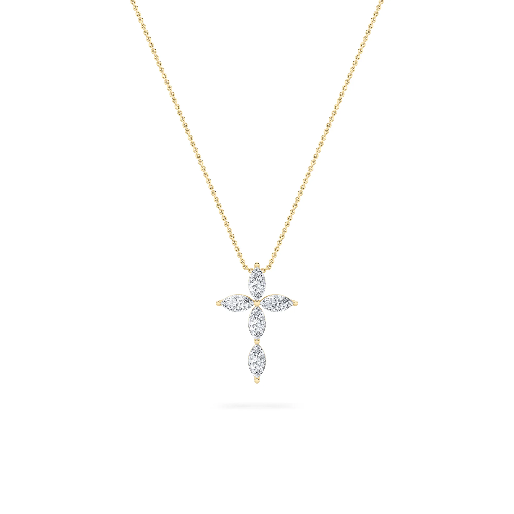 Hora de Ceniza lab grown diamond necklace, detail of the marquise diamond