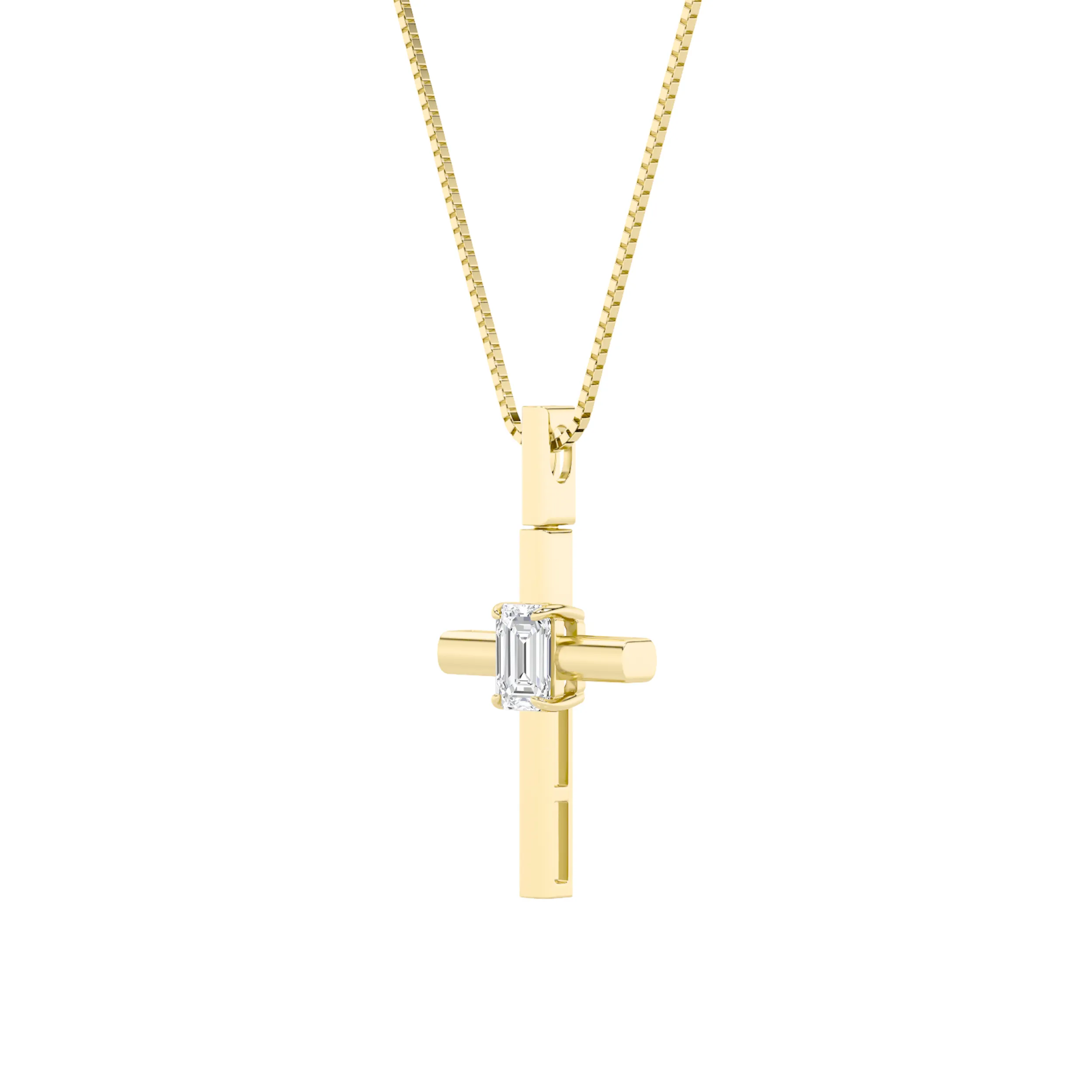 Promesa de Aurora lab grown diamond necklace, on-hand view