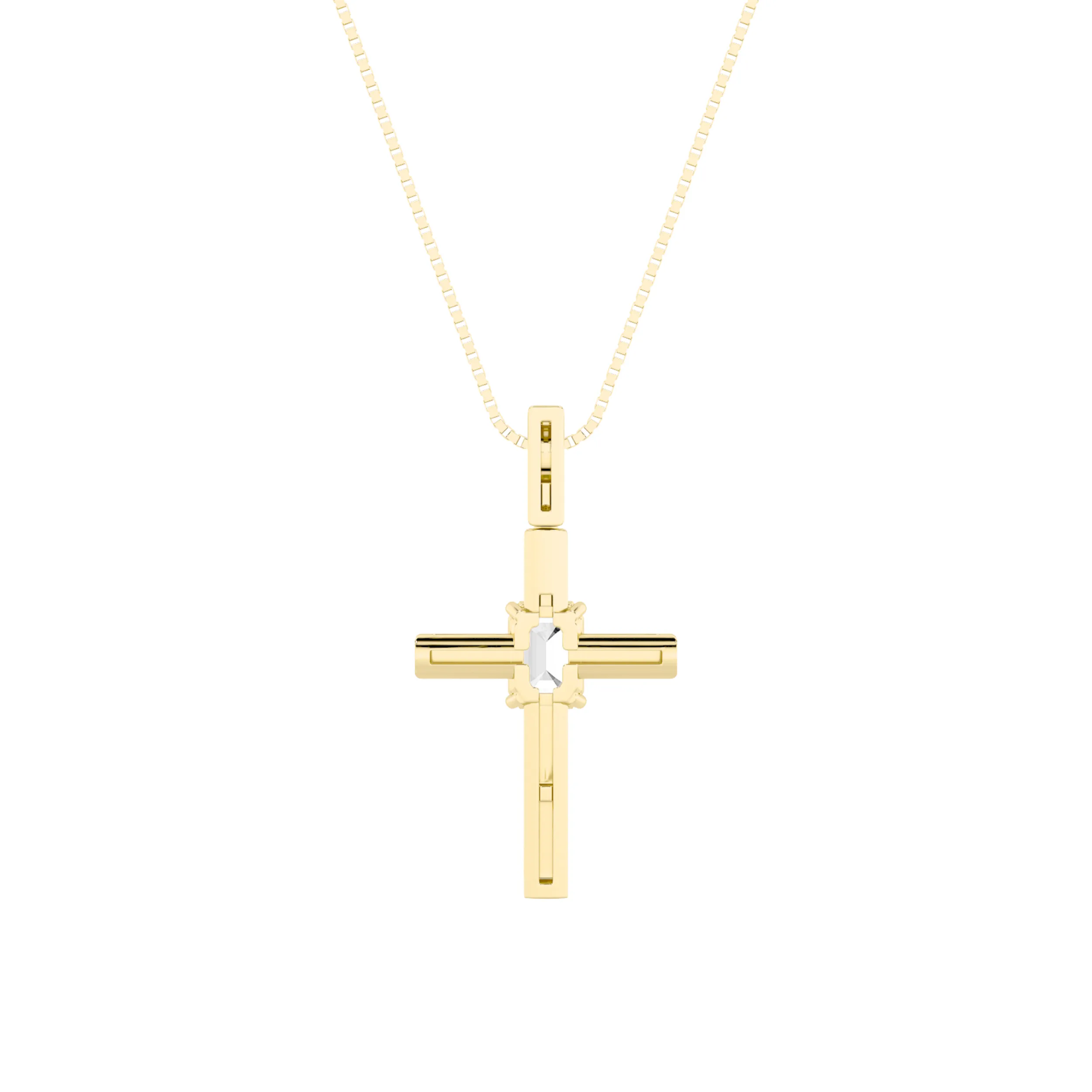 Promesa de Aurora lab grown diamond necklace, detail of the emerald diamond