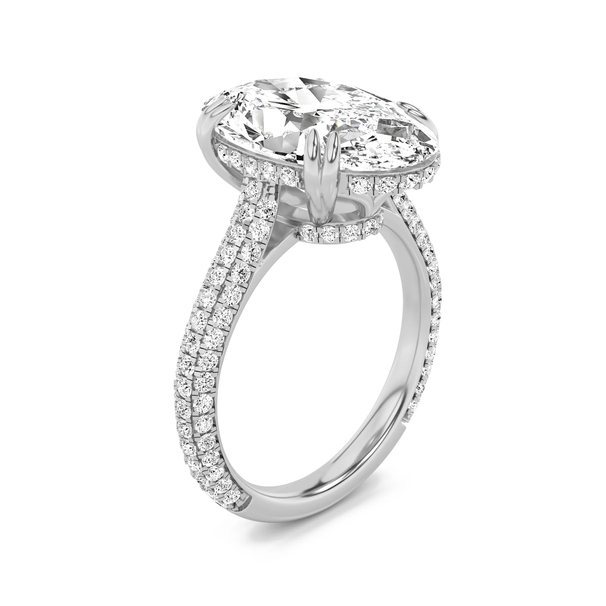 Lluvia de Arena lab grown diamond ring, side profile