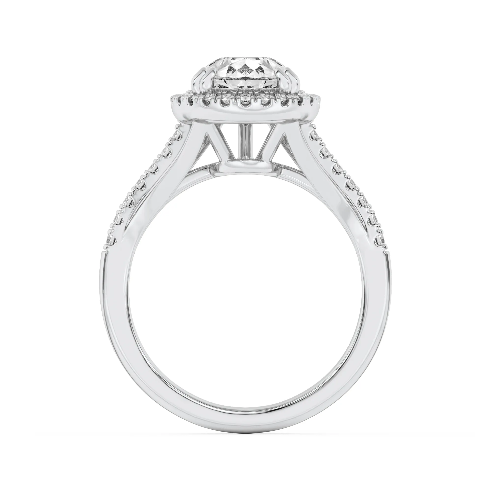 Secreto Cierto lab grown diamond ring, on-hand view