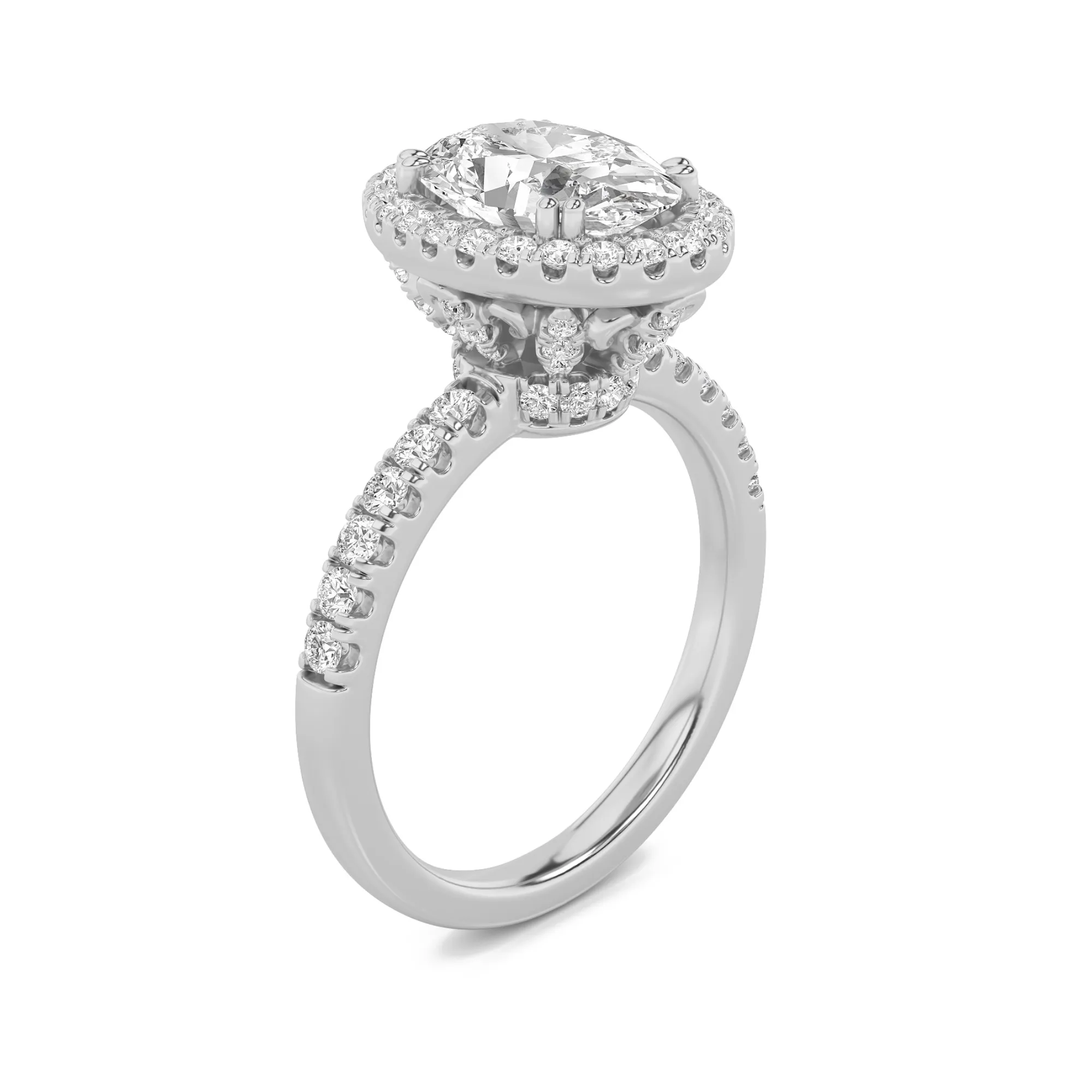 Serenata Primera lab grown diamond ring, side profile