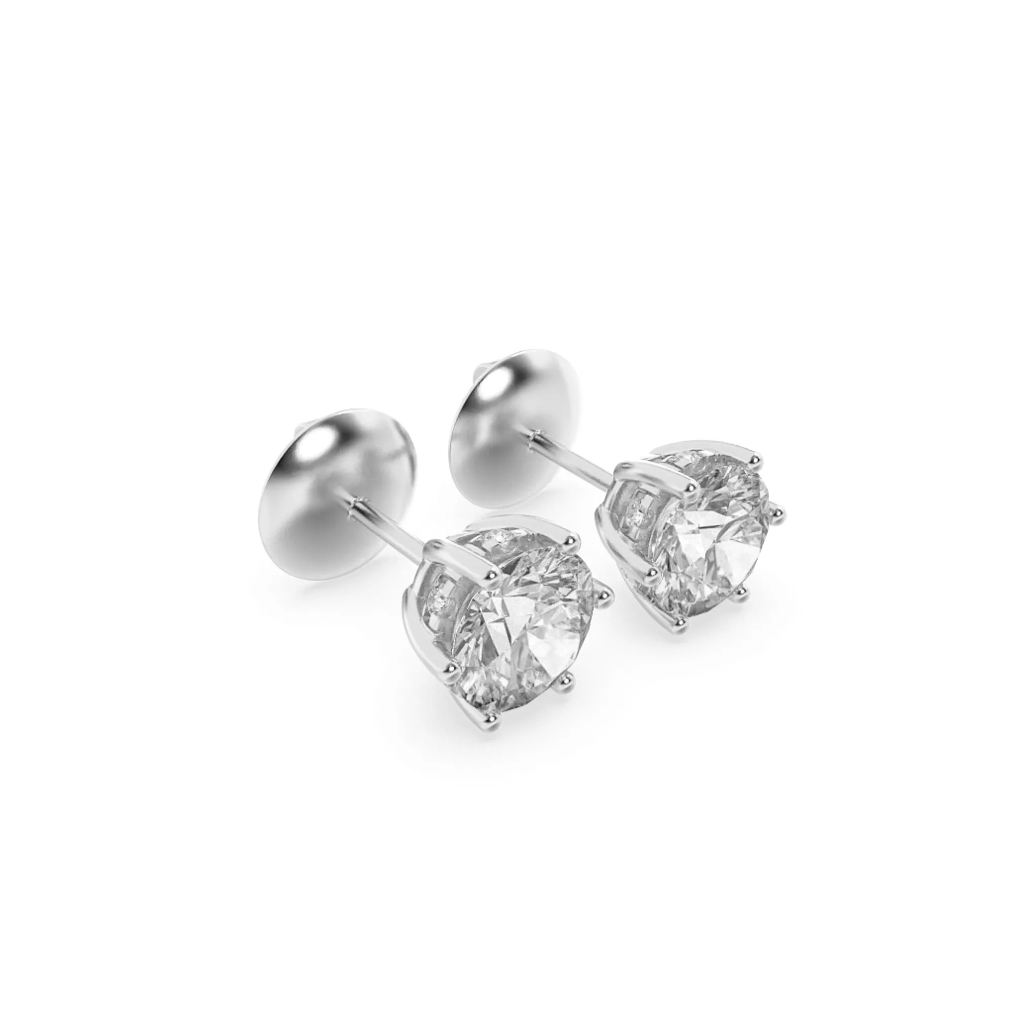 Vértice Secreto lab grown diamond earrings, detail of the round diamond