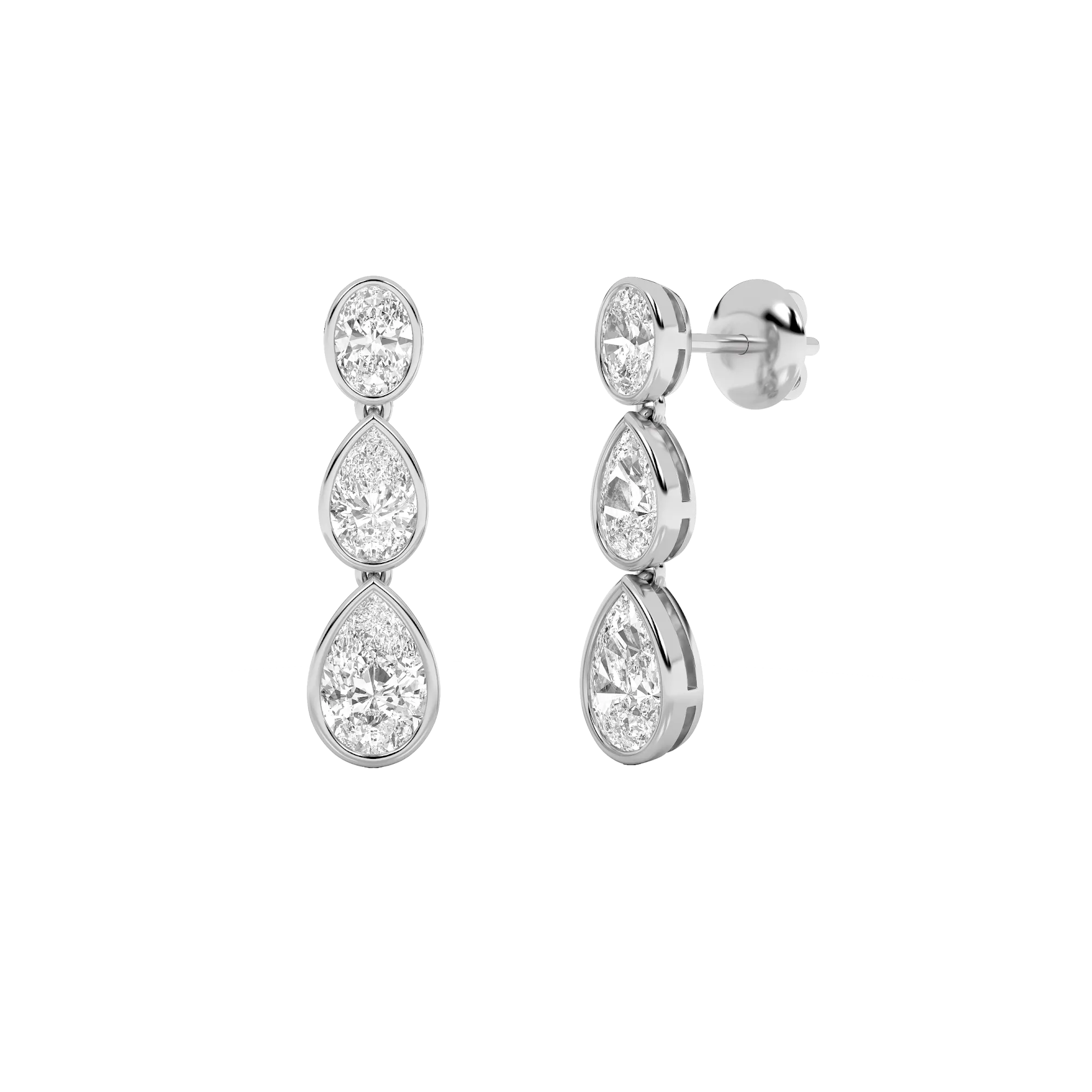 Viento de Rocío lab grown diamond earrings, on-hand view