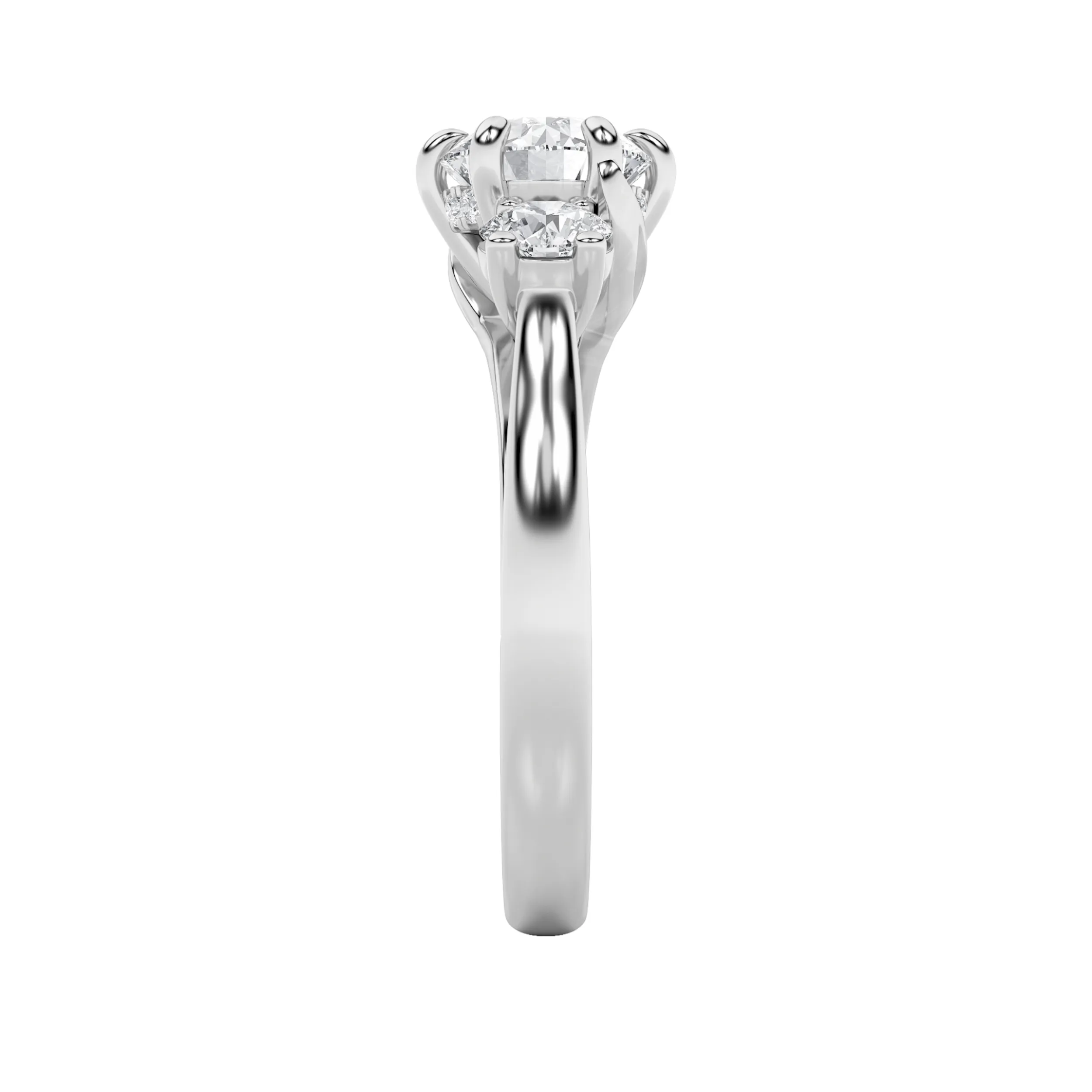 Quimera Sonora lab grown diamond ring, detail of the round diamond