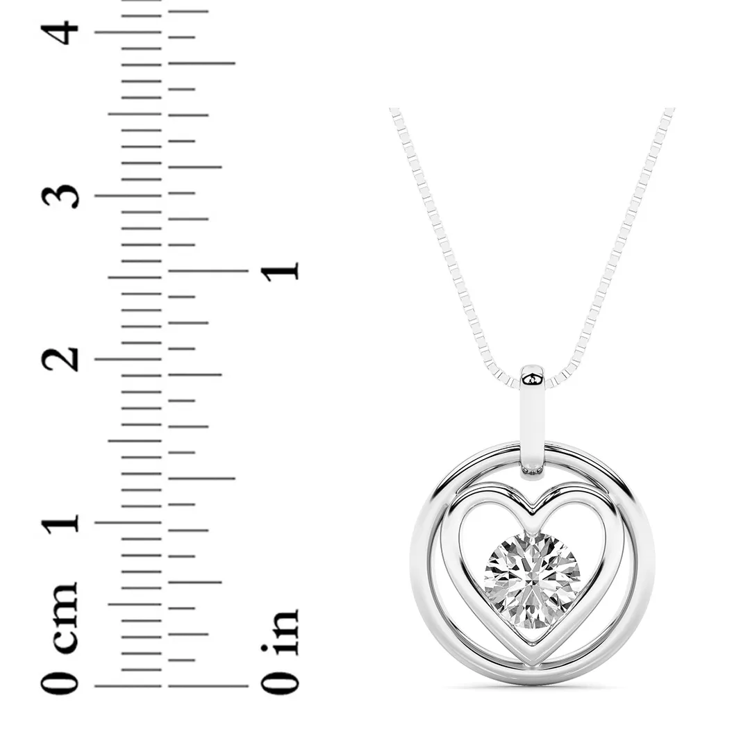 Sombra del Alba lab grown diamond necklace, detail of the round diamond