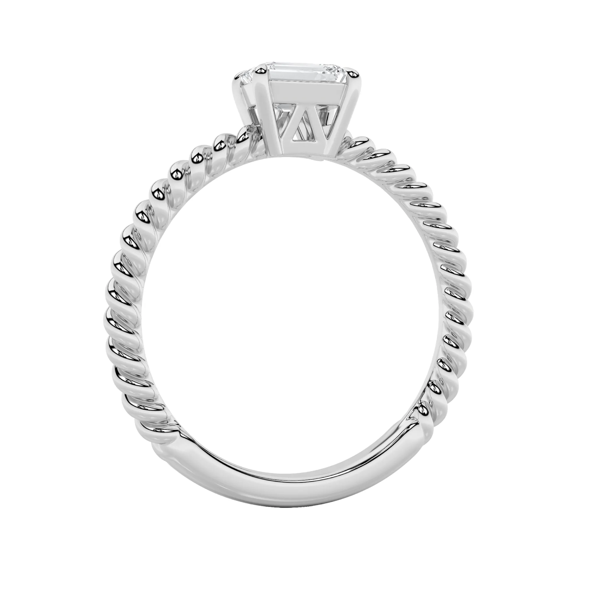 Ternura del Lucero lab grown diamond ring, detail of the radiant diamond
