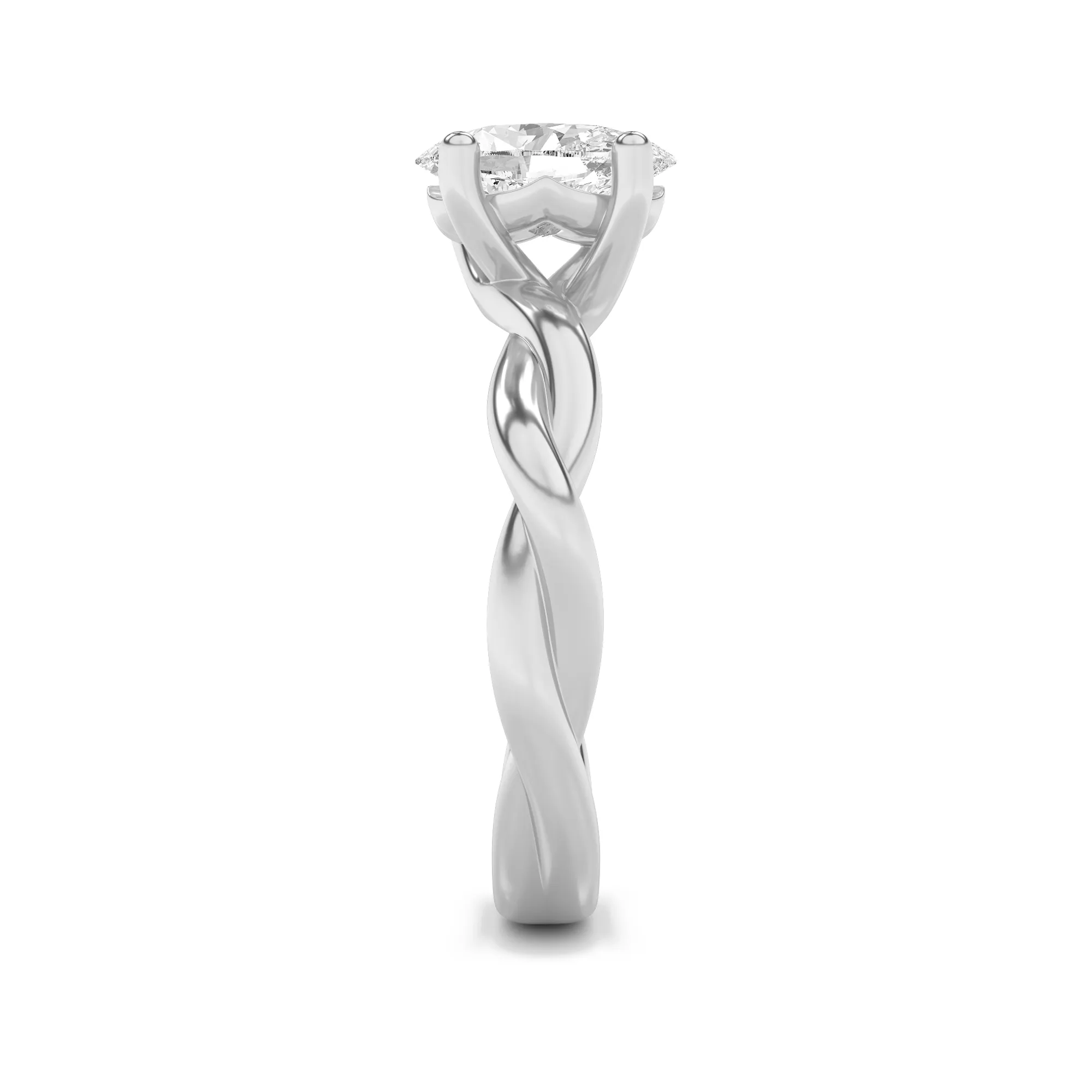 Paloma Rara lab grown diamond ring, detail of the oval diamond