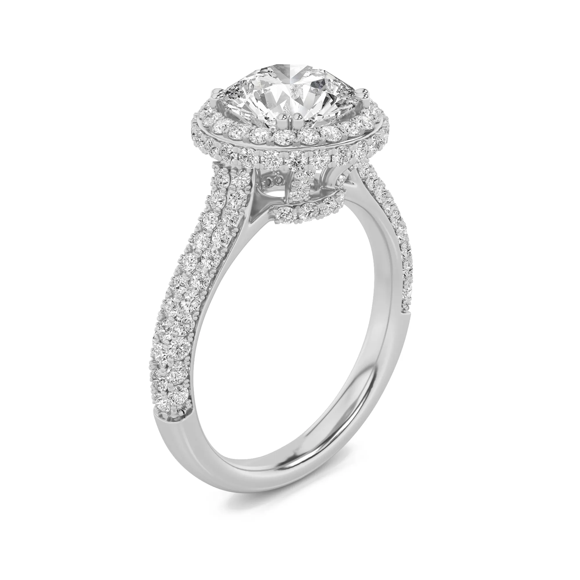 Refugio de Viento lab grown diamond ring, side profile