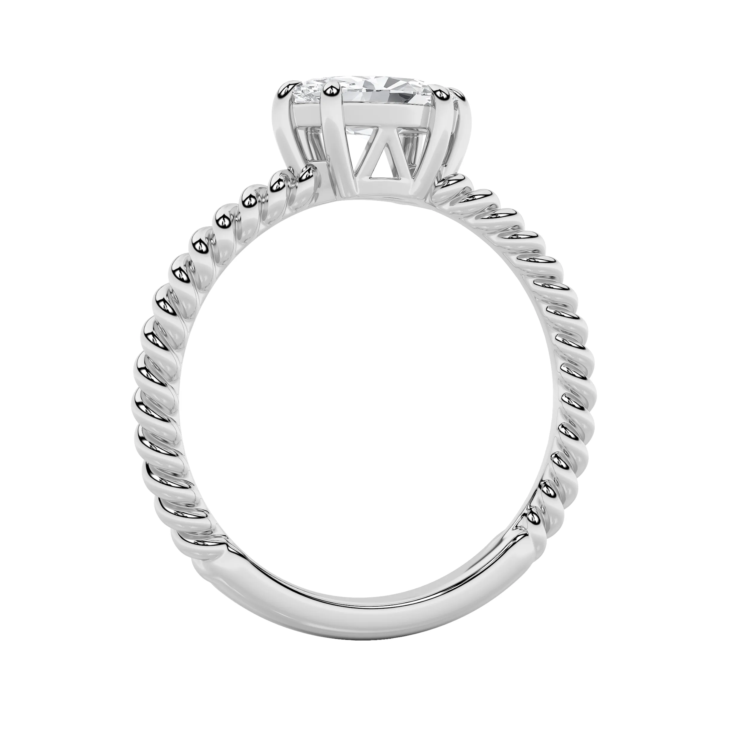 Ribera Callada lab grown diamond ring, detail of the marquise diamond