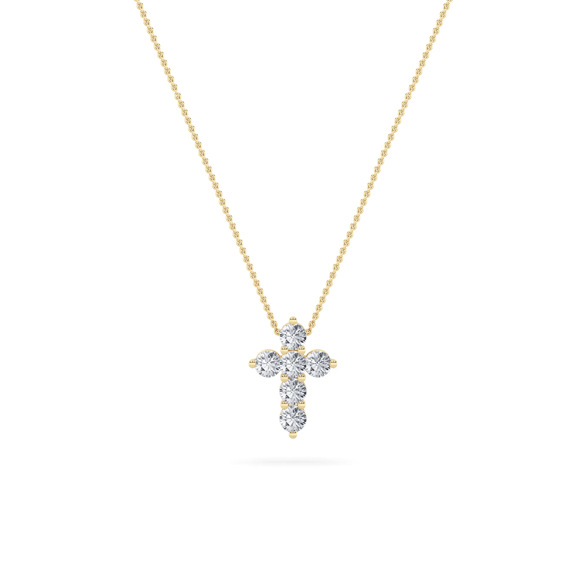 Perla Antigua lab grown diamond necklace, detail of the round diamond