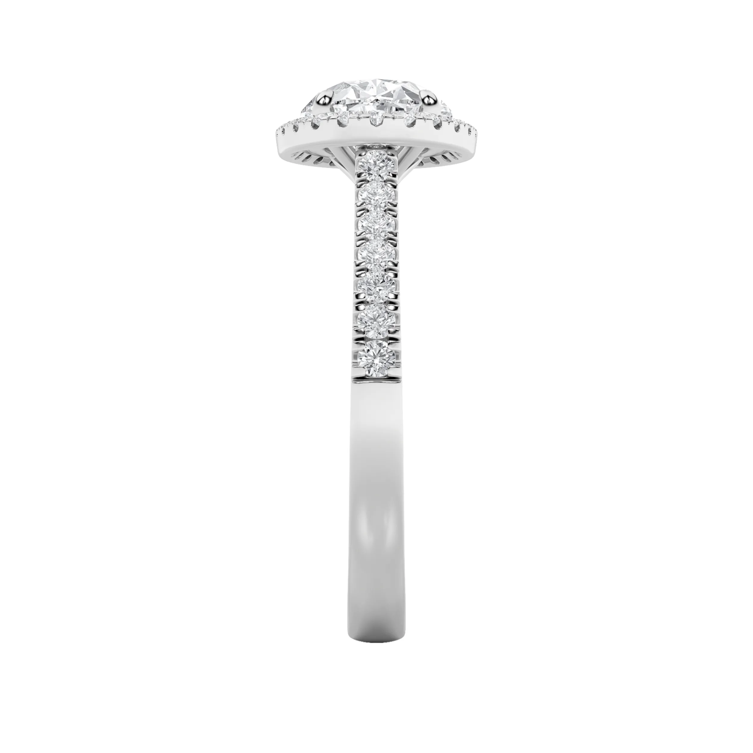 Silencio de Otoño lab grown diamond ring, detail of the oval diamond