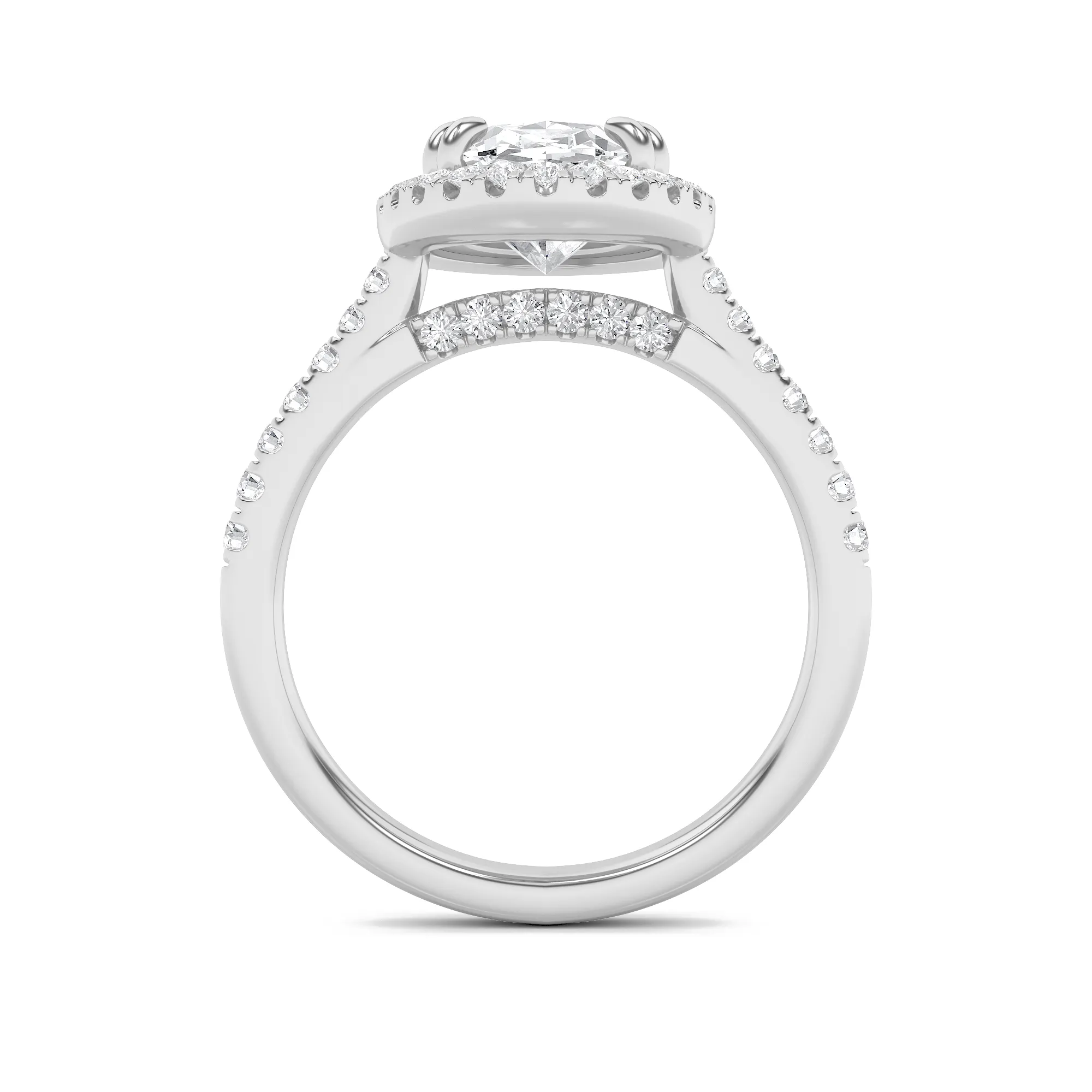 Brisa de Bruma lab grown diamond ring, on-hand view