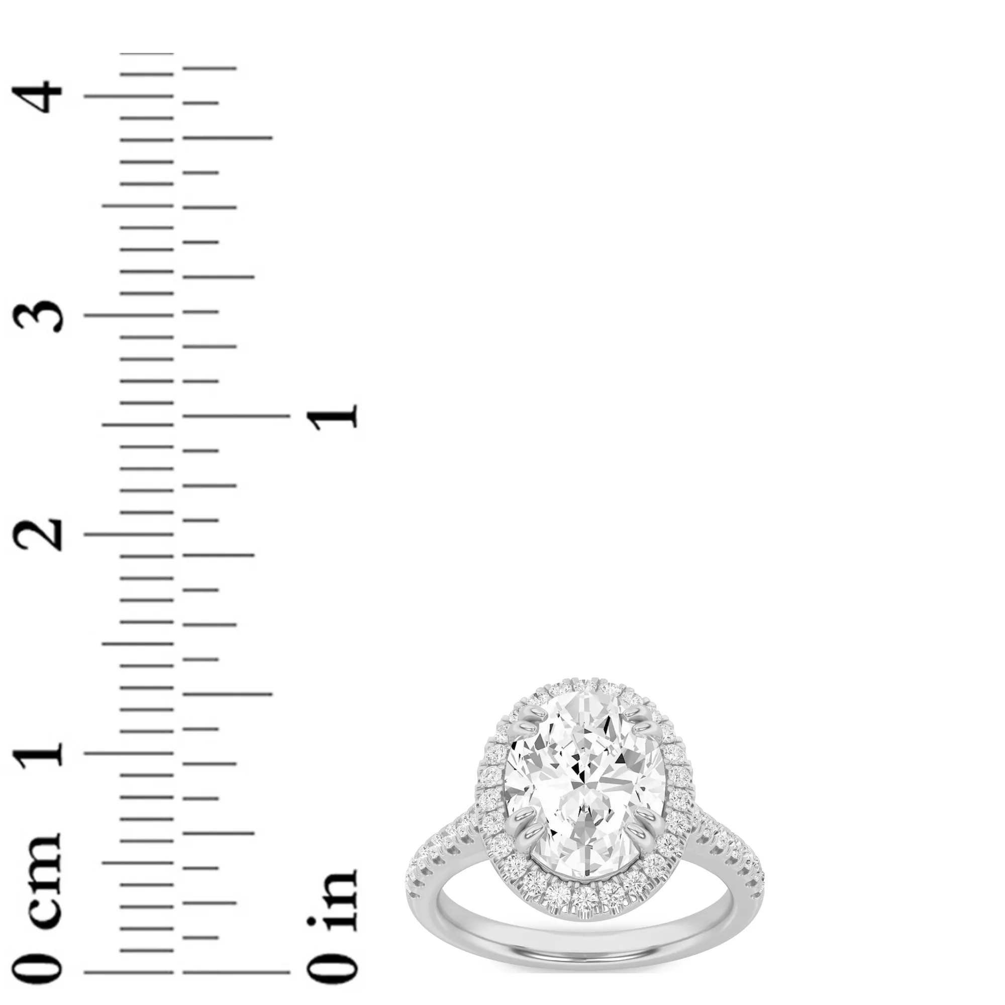 Brisa de Bruma lab grown diamond ring, detail of the oval diamond