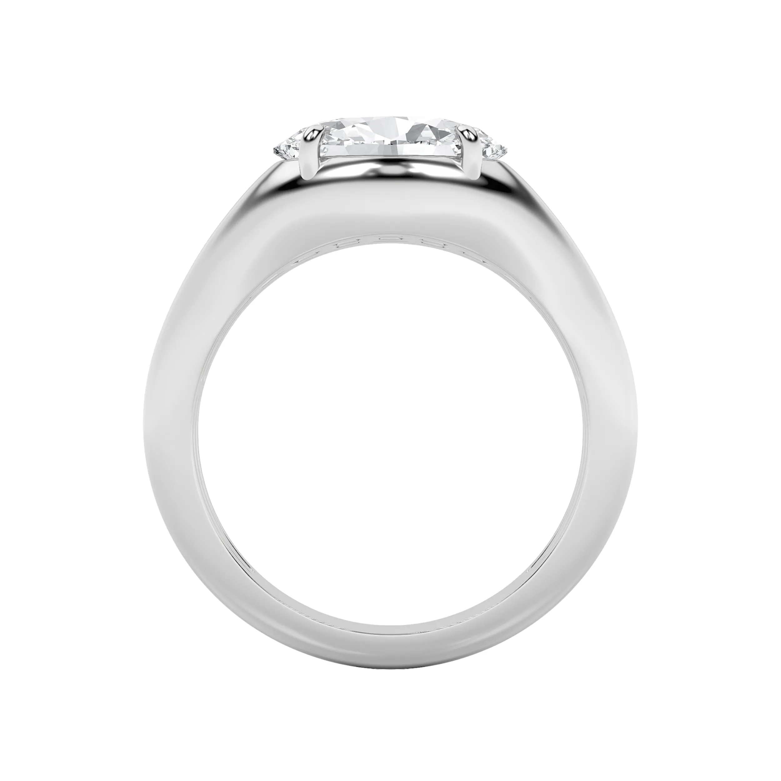 Retrato de Otoño lab grown diamond ring, detail of the oval diamond