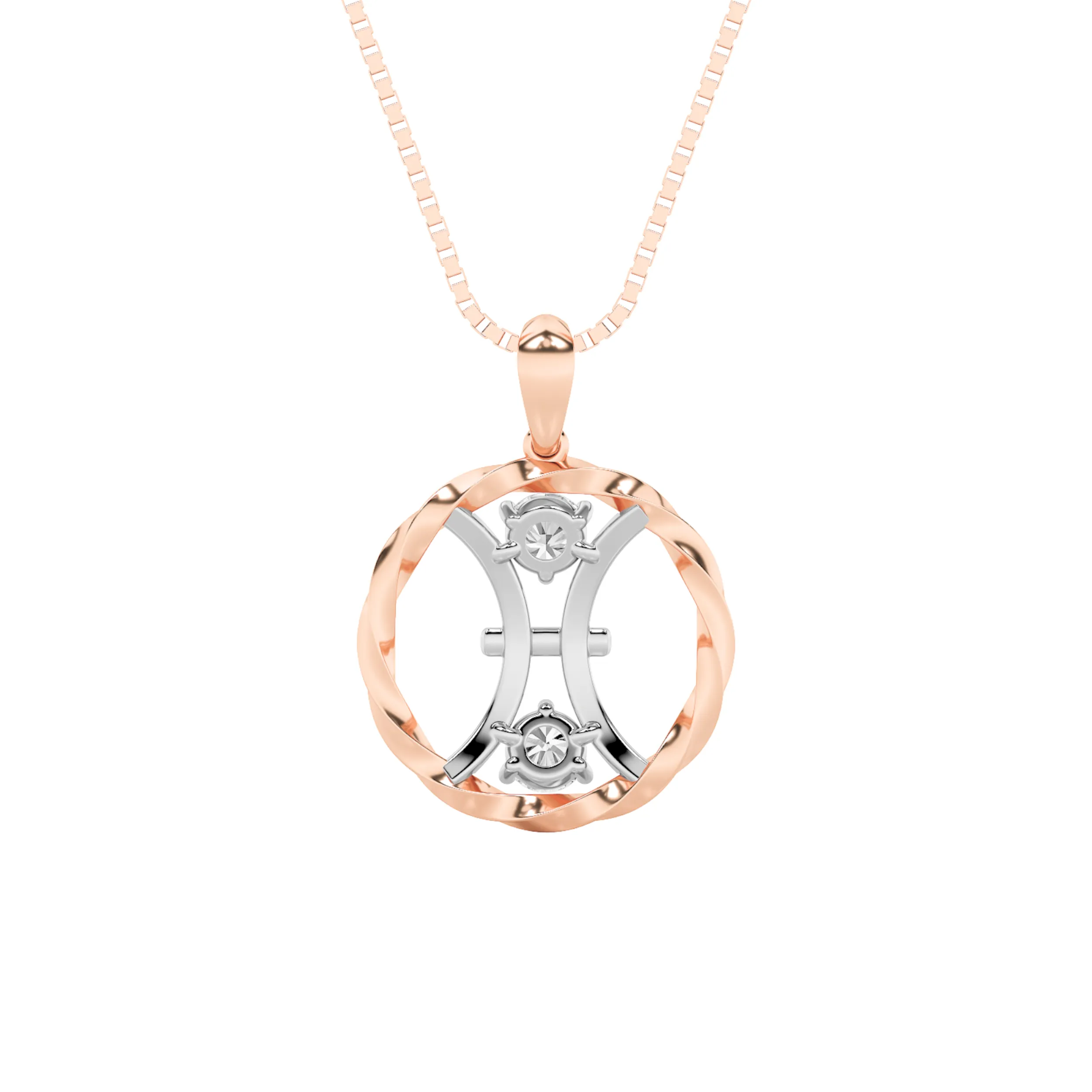 Paloma Silente lab grown diamond necklace, detail of the round diamond