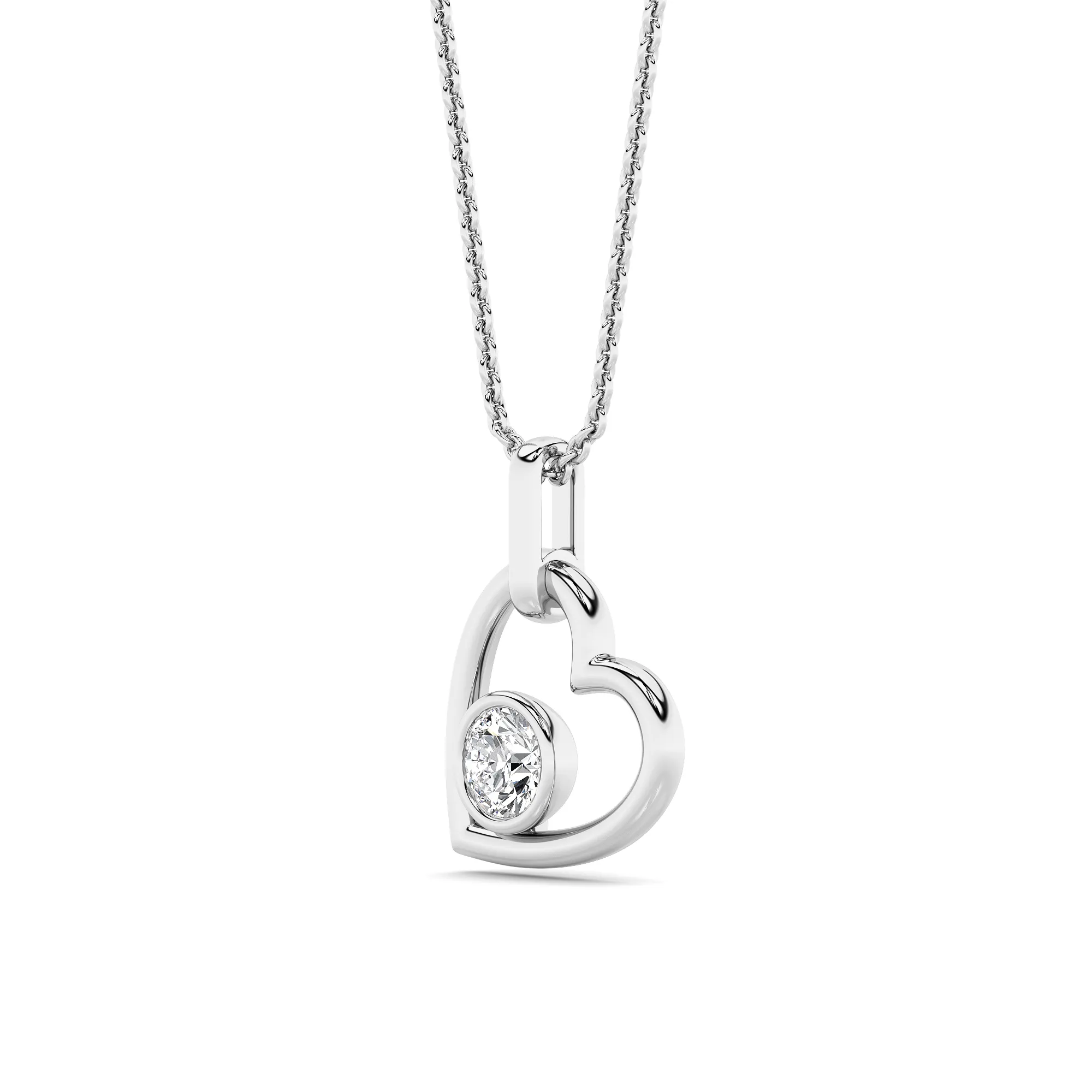 Brisa Encendida lab grown diamond necklace, side profile