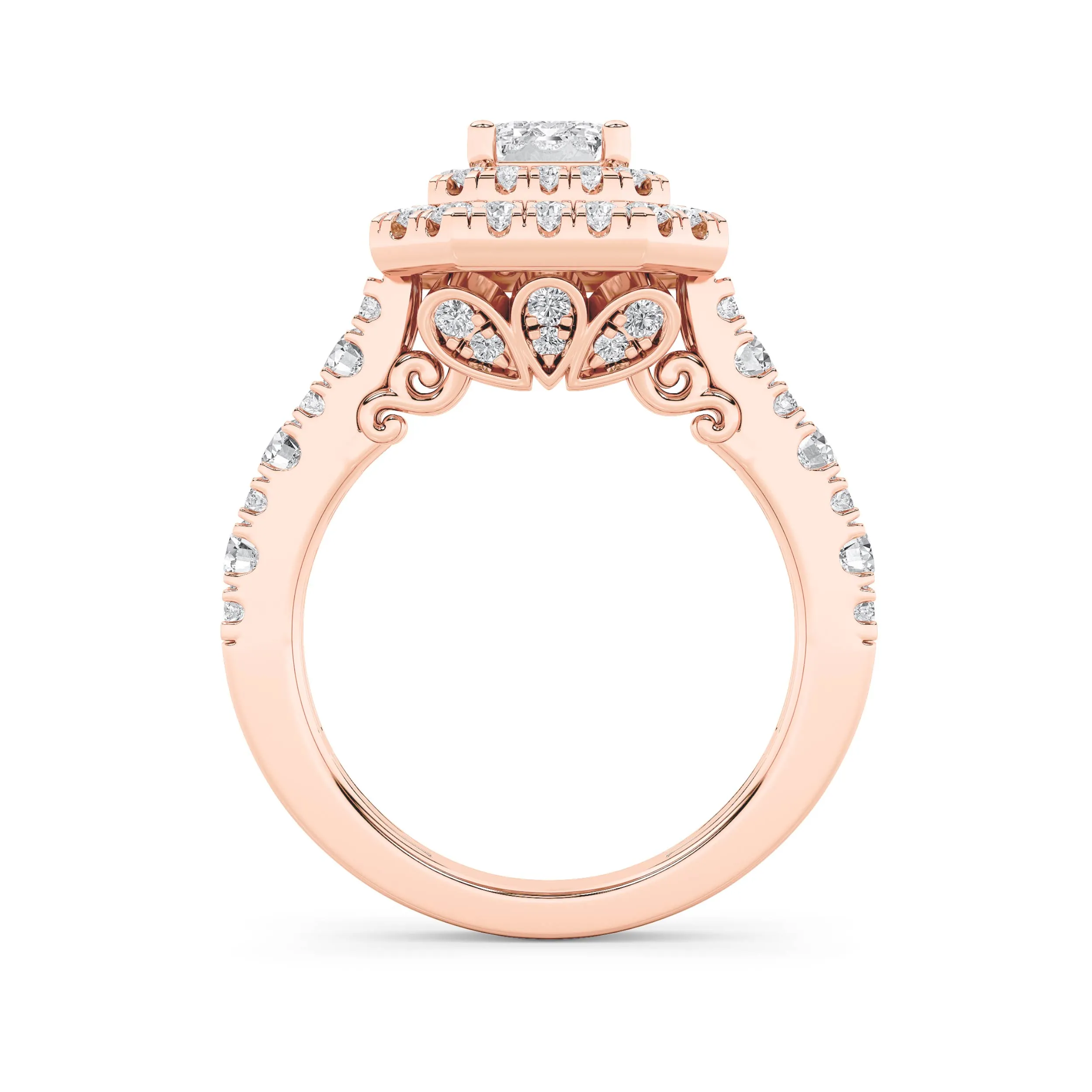 Sombra de Marea lab grown diamond ring, on-hand view