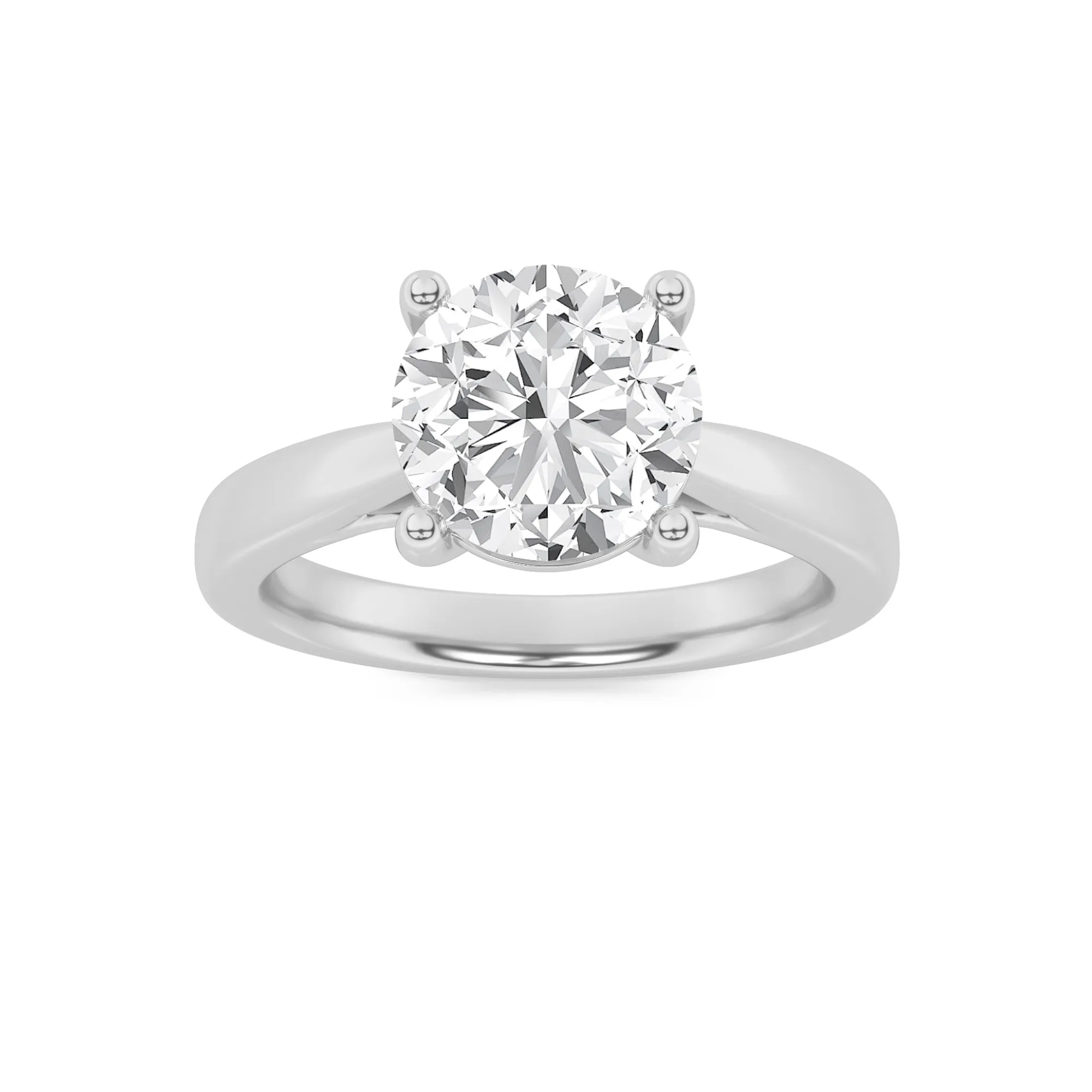 Contorno Eterno, 1 ct tw round lab grown diamond ring in 14K gold (front view)